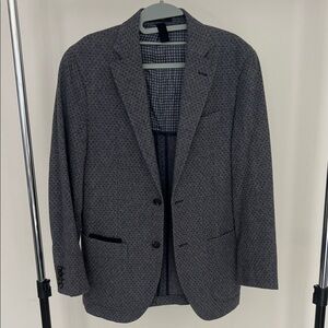 Massimo Dutti Patterned Charcoal Blazer